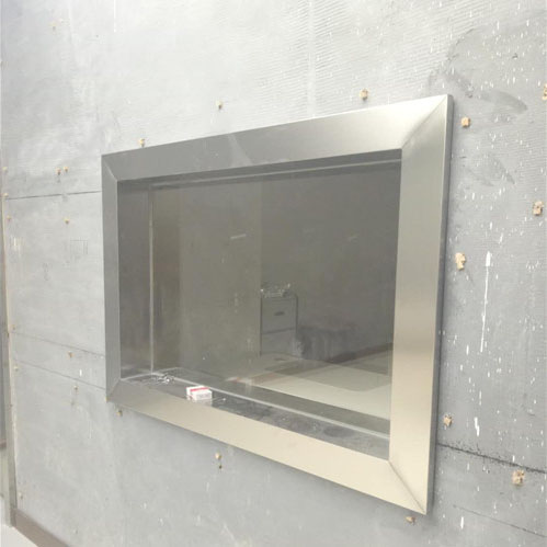 鄂尔多斯800*1200*20mm铅玻璃观察窗安装效果图